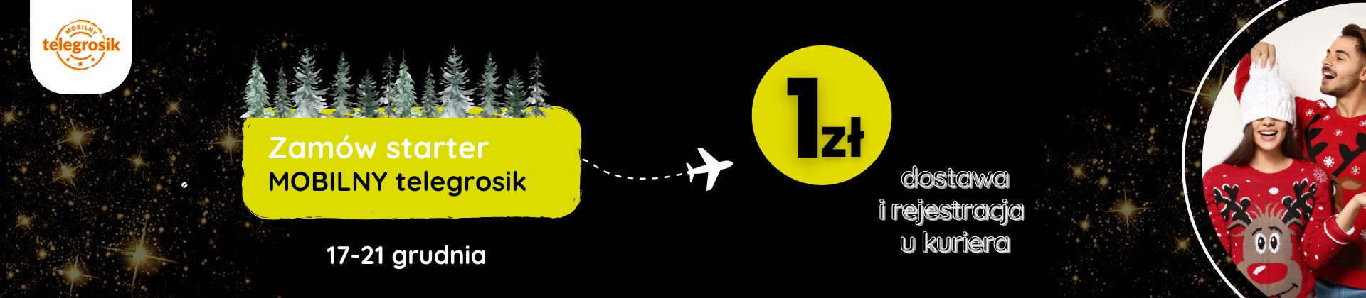 Starter MOBILNY telegrosik za 1 zł z dostawą i rejestracją u kuriera na Święta